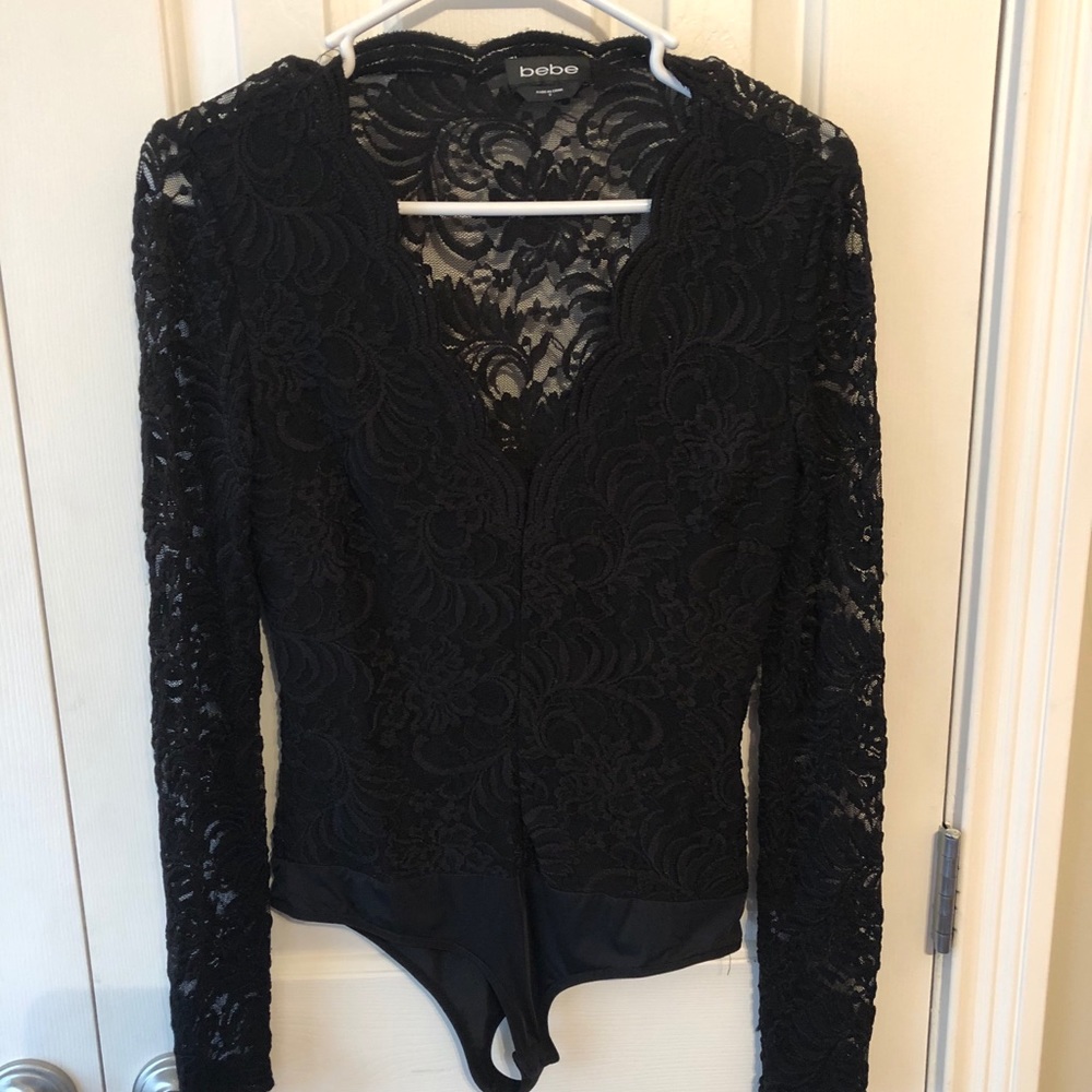 Bebe Black Lace Bodysuit